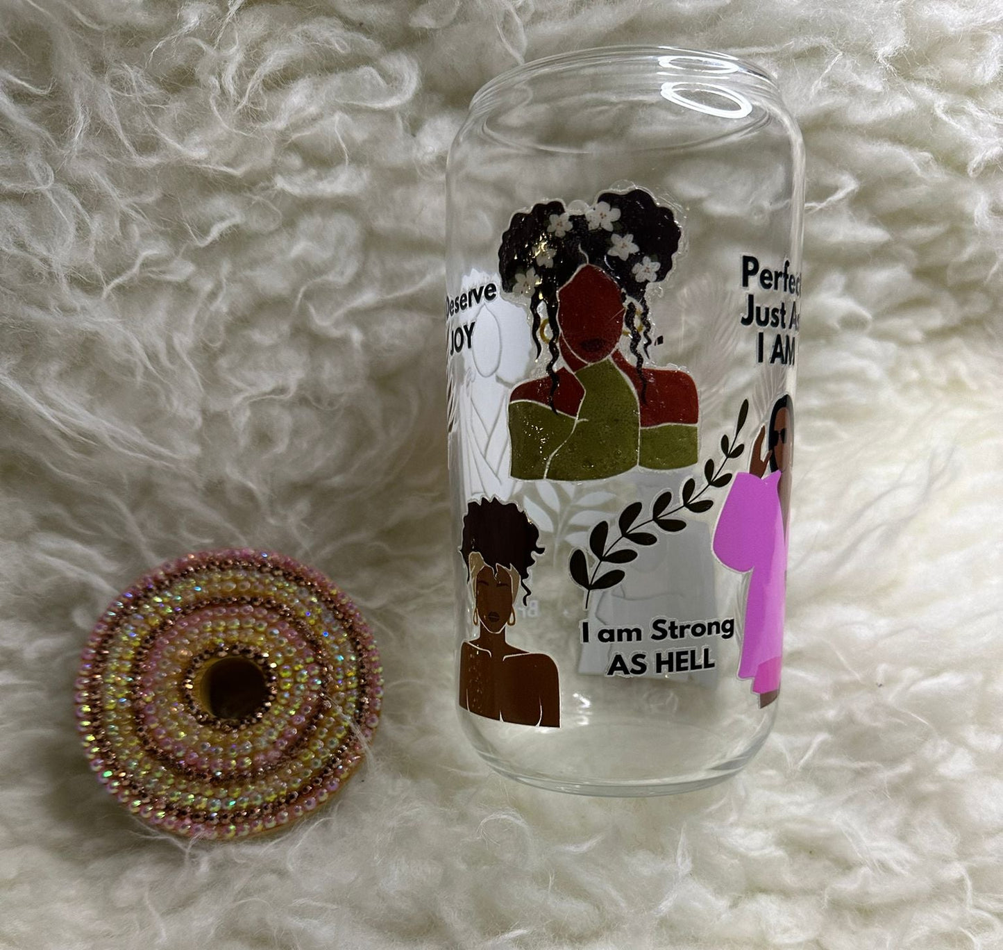 ✨ Soulful Sips – I Deserve Joy Affirmation Glass Cup
