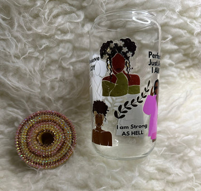 ✨ Soulful Sips – I Deserve Joy Affirmation Glass Cup